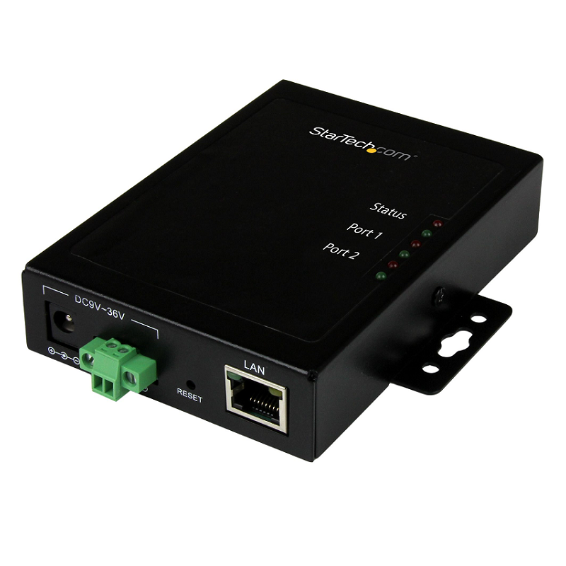 StarTech NETRS2322P 2-Port Serial-to-IP Ethernet Device Server RS232 - Metal and Mountable
